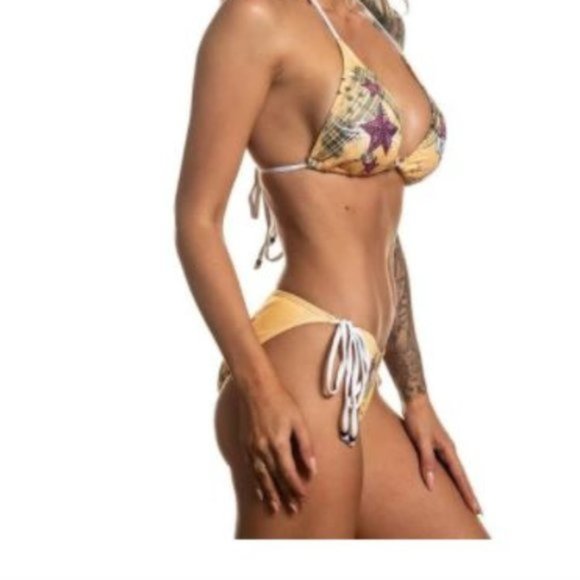 Affliction Sinful Rome Plaid String Bikini NWT - Picture 2 of 8